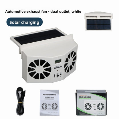 Solar-powered car cooling exhaust fan