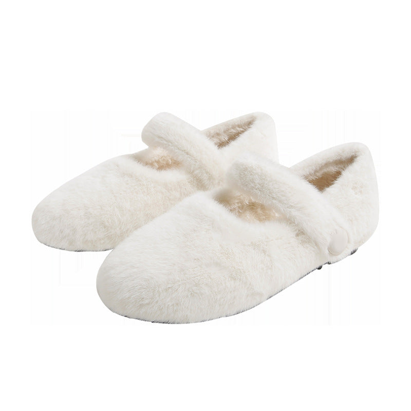 Thick-Soled Mink Fur Shoes