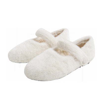 Thick-Soled Mink Fur Shoes