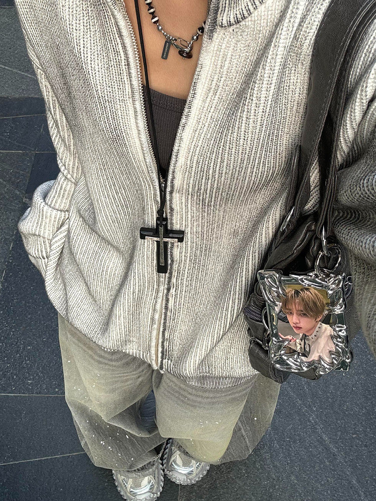 Ink-washed wide-leg jeans