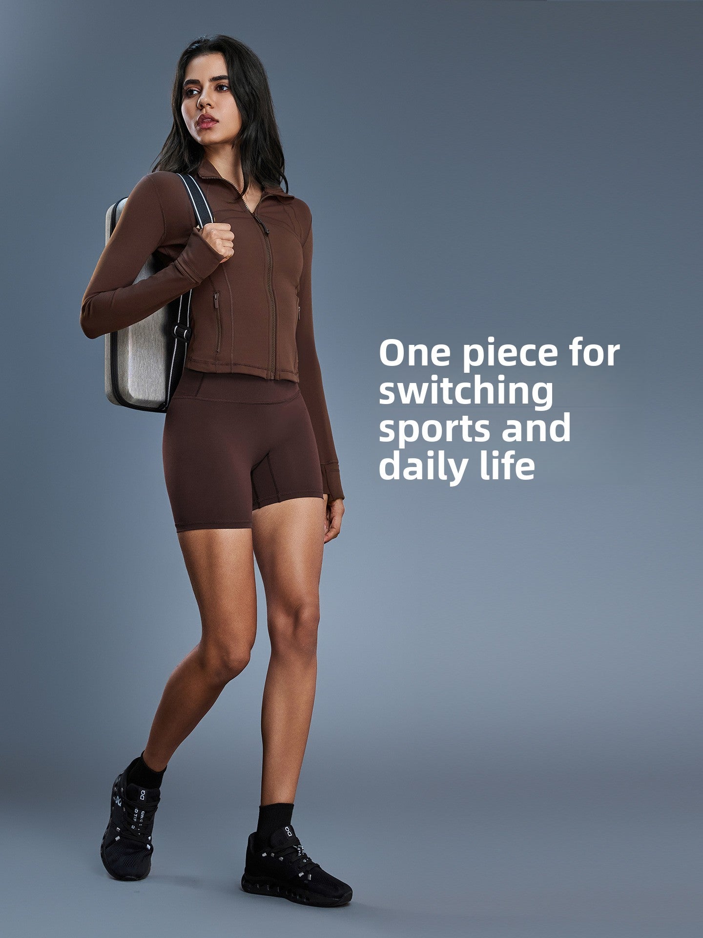 Short stand collar yoga jacket