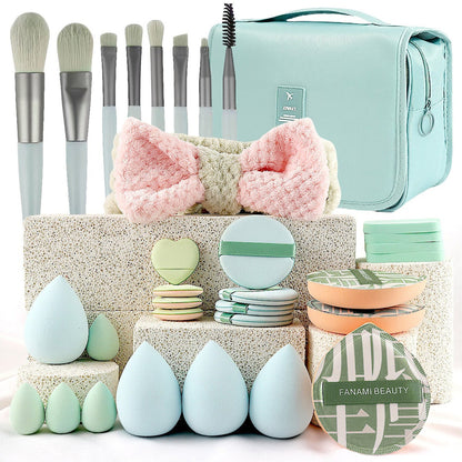 Professional Makeup Brush and Powder Puff Set 46 Pieces